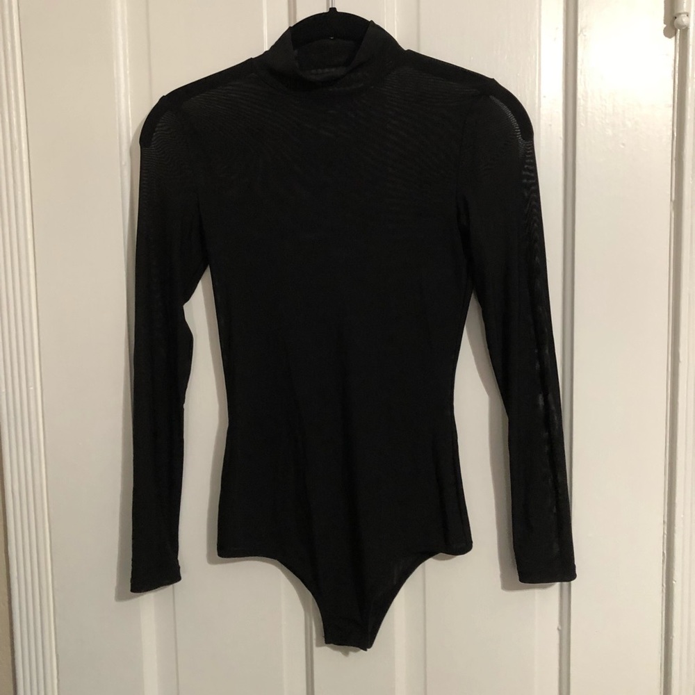 Tiger mist black sheer bodysuit NWOT